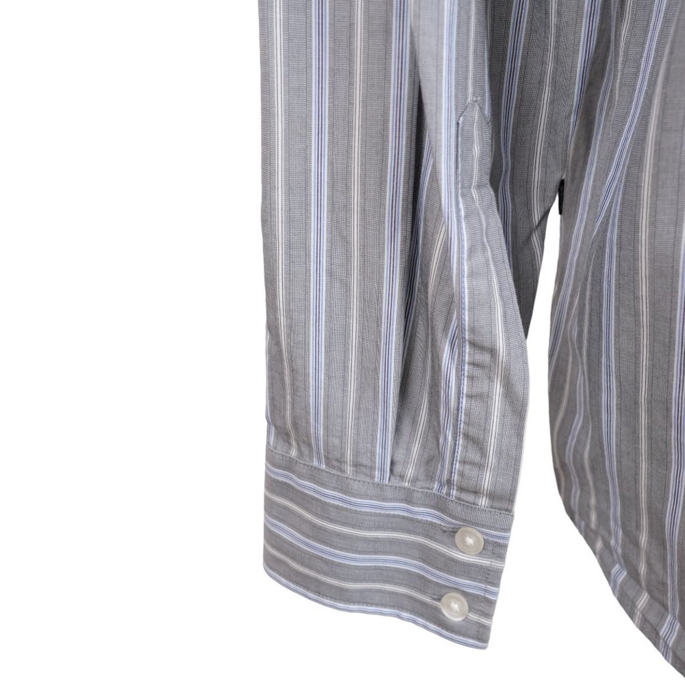 Hugo Boss Lex Men's L Gray Striped Button Up Shirt - Picture 6 of 11